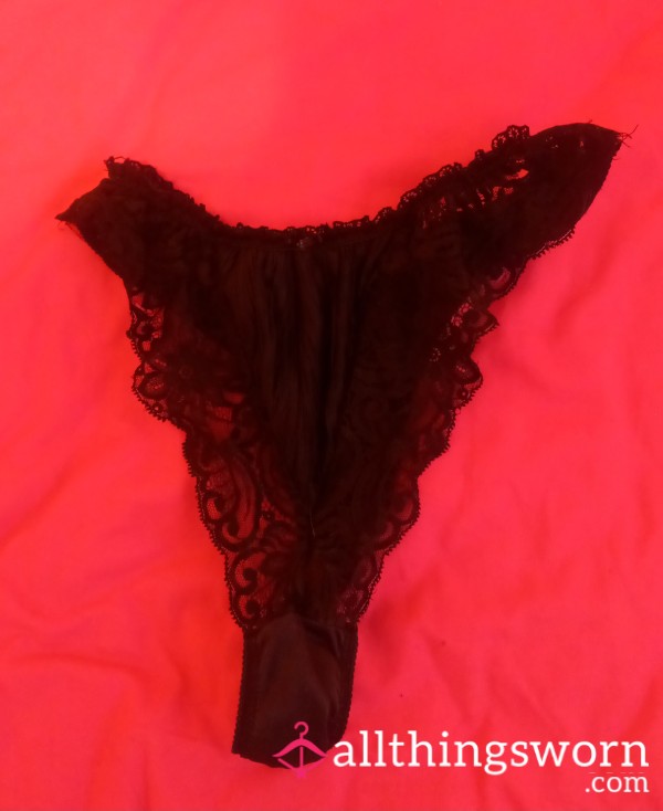 Size 8 Black Thong