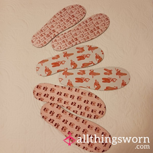 Size 8 Pink & White Foam Insoles