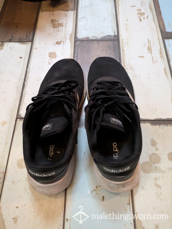 Size 9 Adidas Black Trainers (well Used)