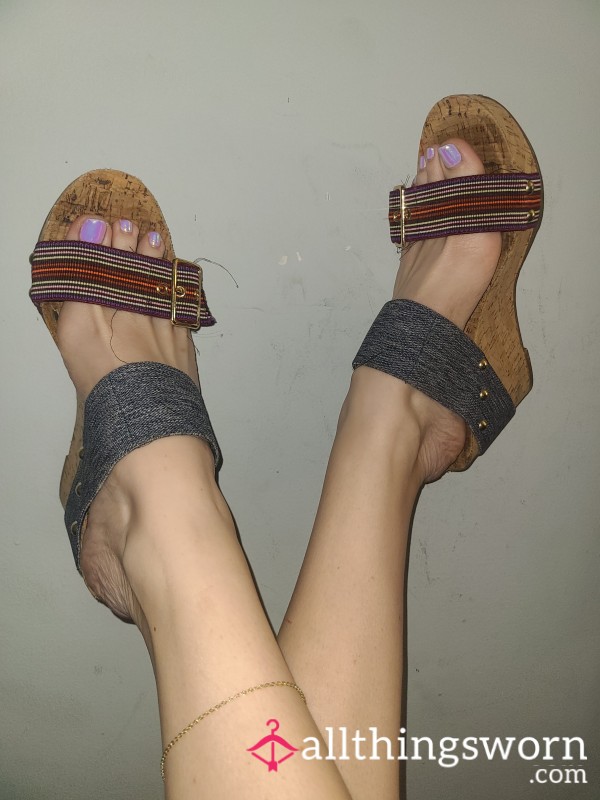 Size 9 Well Worn Wedge Sandals