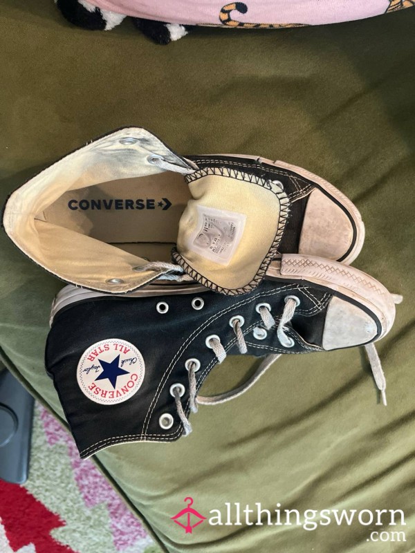 Size Five Trashed Black Converse