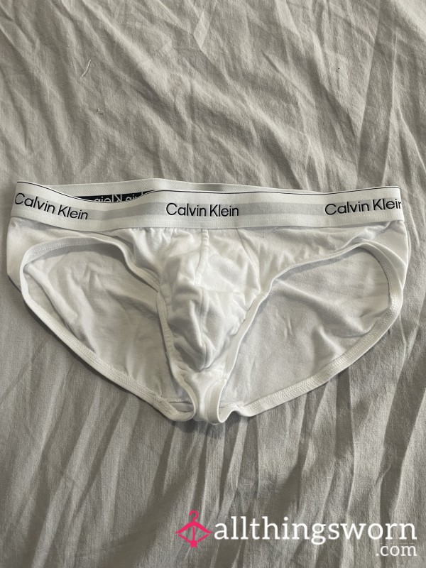Size L Alpha’s Calvin Klein White Briefs