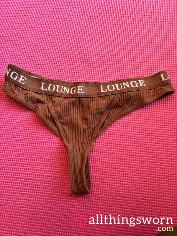 Size L Brown Lounge Thong, You Choose How Long I Wear Them For And What Activities I Do In Them