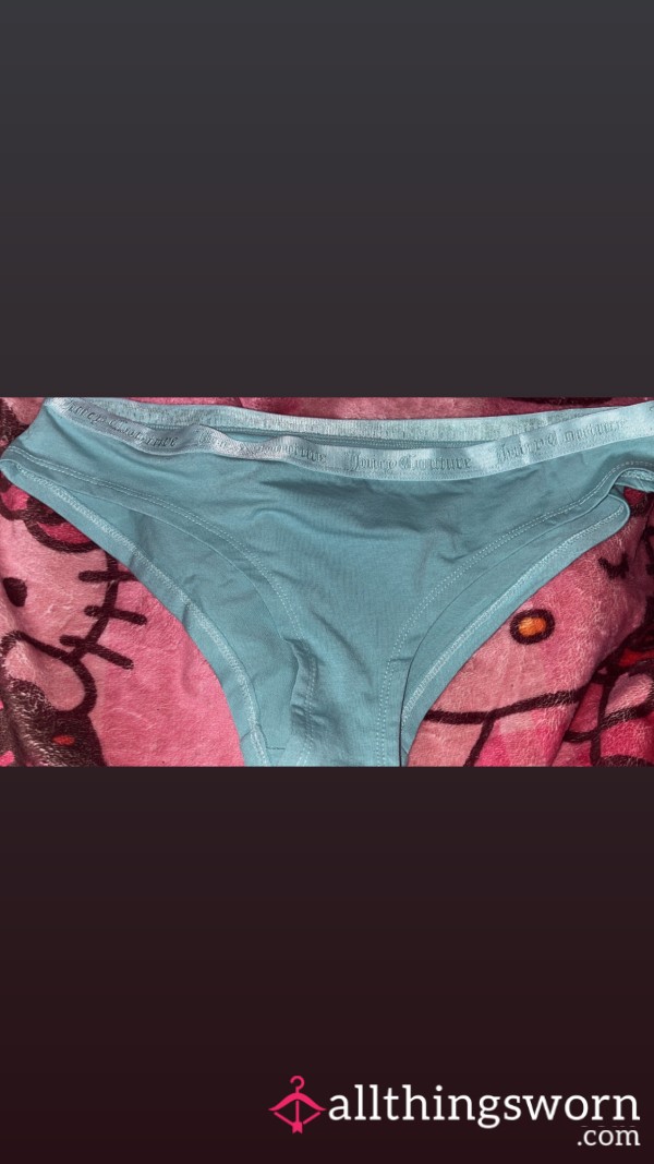 (Size Large) Blue Turquoise Juicy Couture Cotton Panties (3 Day Wear)