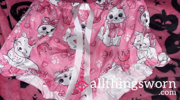 (Size Large) Princess Pink Kitty Pajama Lingerie Sleepwear Shorts 🐱💗🌸💕