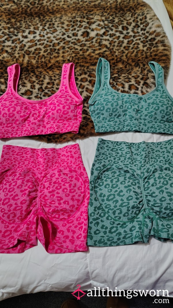 Size LG--Leopard Print Sets, With Bu*t Pads And Scrunch Bu*t For The Best Shape.