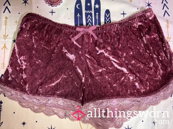 Size Medium Crush Velvet Pink Bootyshorts