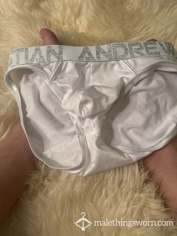 Size Medium White Andrew Christian Brief