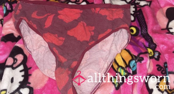 (Size Small, But Fits Like A Large-extra Large) Fullback Cotton Red And Maroon Panties 🖤🎀 (3 Day Wear)