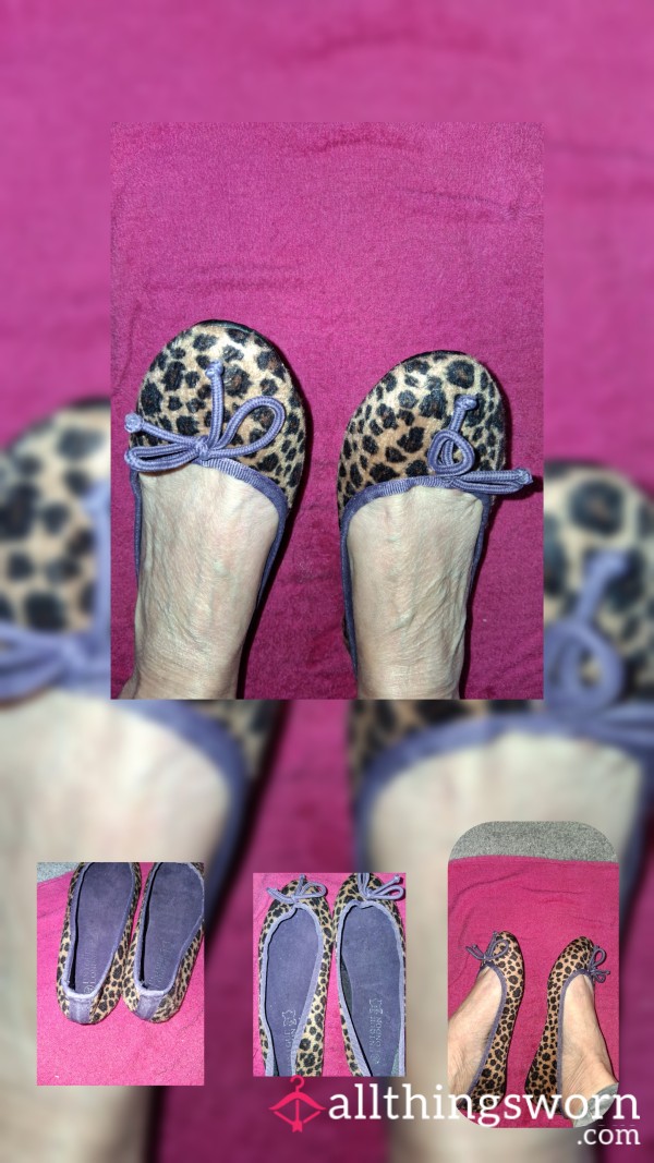 💜Size UK 3 (36) 🩰Enzo London Leopard Print Ballet Flats – Well Worn & Shaped To Me