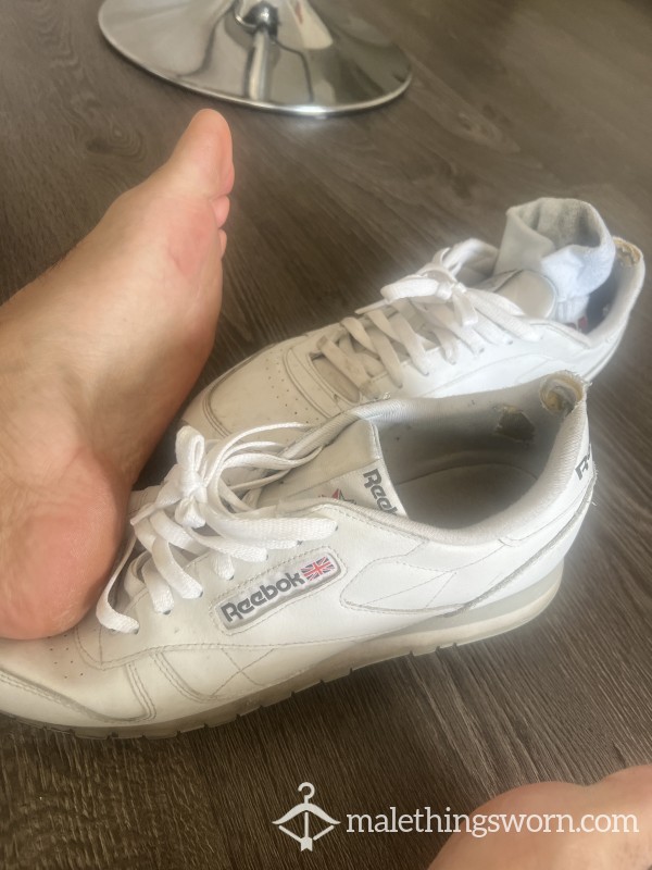 Size US 11 - White Rebook Cla**ic Trainers