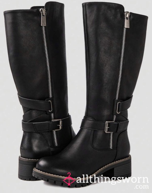 Size US 9.5 Black Leather Boots