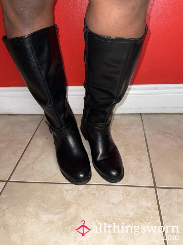 Size US 9.5 Black Leather Boots