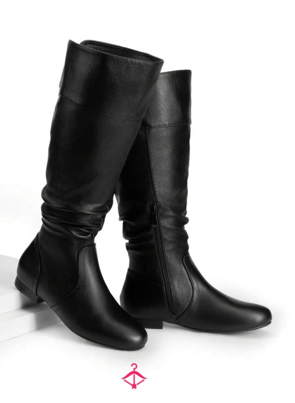 Size US9.5 Black Leather Boots + FREE USA SHIPPING