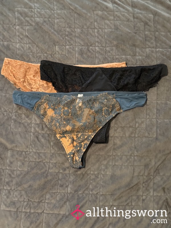 Skarlett Blue Silky/Lace Thong - Size L