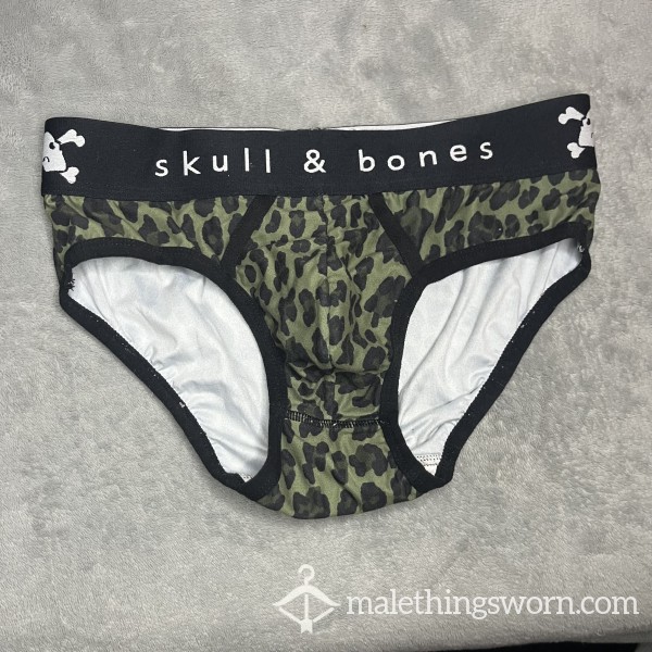 Skull & Bones Green Leopard Print Briefs