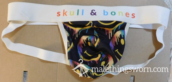 Skull & Bones Melting Emoji Jockstrap Medium