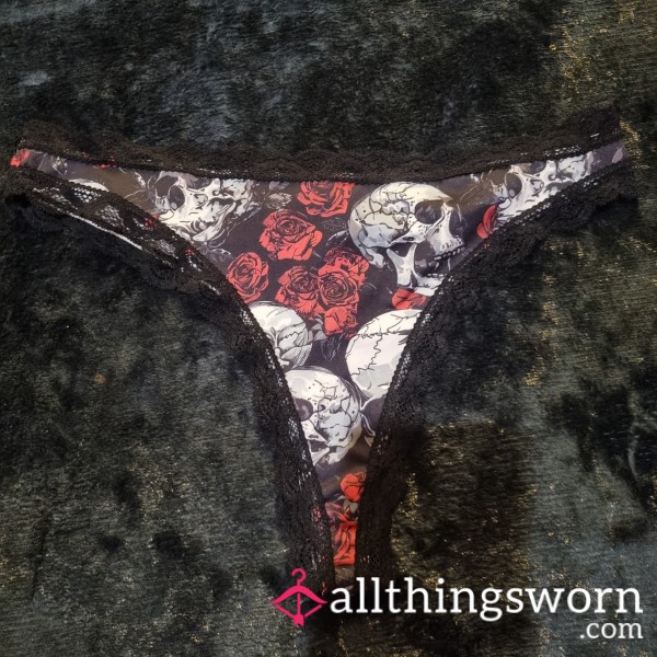 Skull & Rose Printed Thong