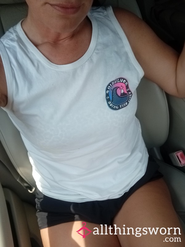 Sleeveless White Quicksilver Shirt Worn By Yours Truly 💕