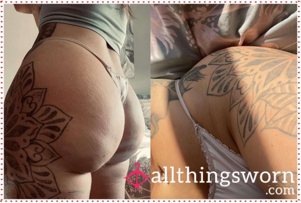 🫦 Slinky Cream Thongs - 24hr Wear, Size 10/12 – Soft, S**y & Well Loved 🫦