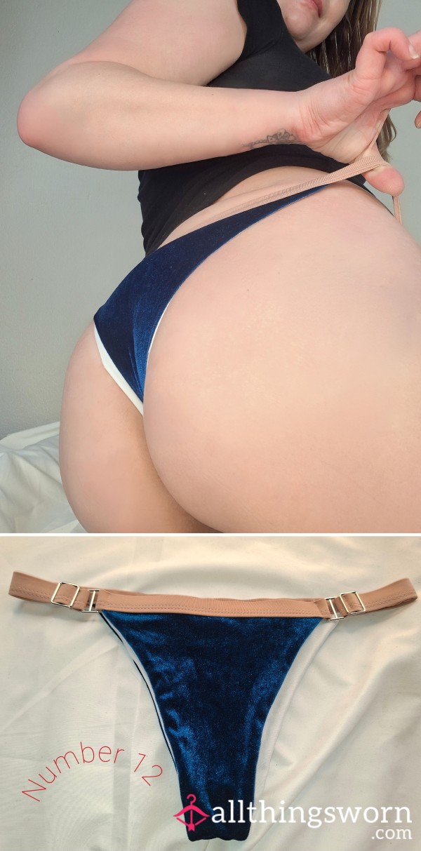 Briefs / Panties Size 38 Satin, Blue Fabric With Cotton Gusset