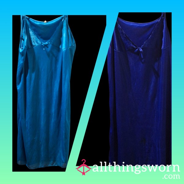 Slip Into Seduction 2 Satin Night Gowns, Size Large, 2 For $25