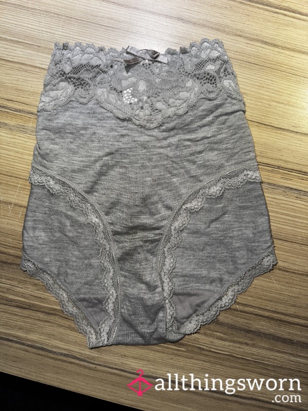 Slip Into These GREY COTTON Intimates —a Pair Of My Deliciously Worn Panties 👙, Soaked In 24 Hours Of Me…  For Just £30, You Get: ✨ 5 Topless Pics (face Included!) 📦 FREE UK Shipping