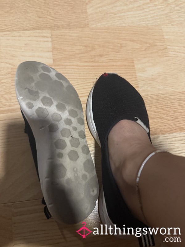 Slip On Adidas Shoes Well Worn No Socks