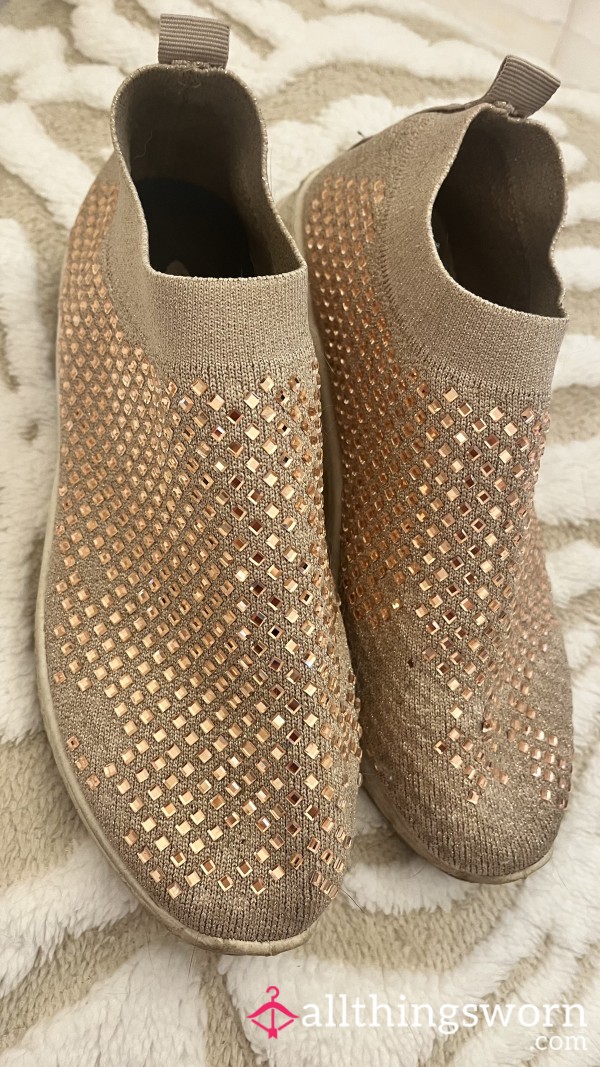 Rose Gold Slip On Trainers Size 8
