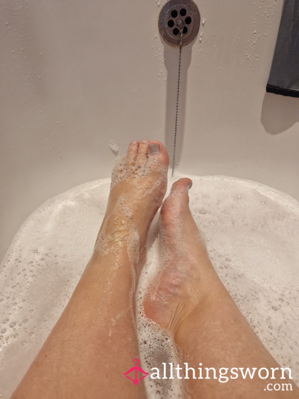 Slippery S**y Bath Feet - Super Wet