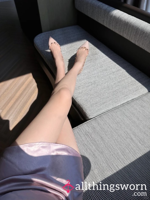 Slipping These Sheer Pantyhose Right Over My Bare Sweet Spot... Commando Is So Much Hotter. 🤫💦