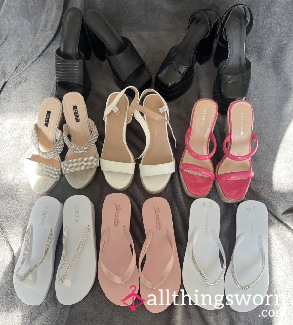 Sl*tty Wedge Heels And Platform Flip Flops 🩴😜