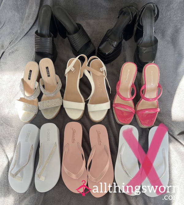 Sl*tty Wedge Heels And Platform Flip Flops 🩴😜