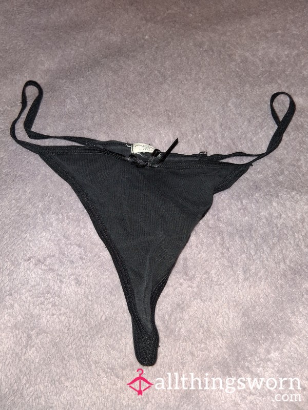 🥵 Black Cotton String Thong