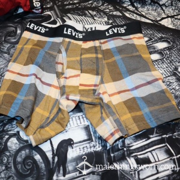 Small Checkered Levi Underwear, I Would Luv To C*m On These For You