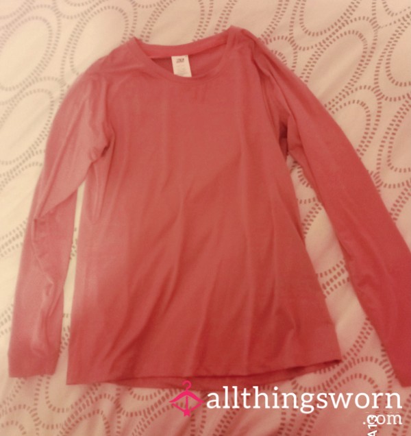 Small Pink Long Sleeve Gym Top