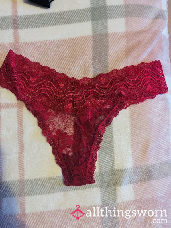 Small Red Lace Thong 🍒