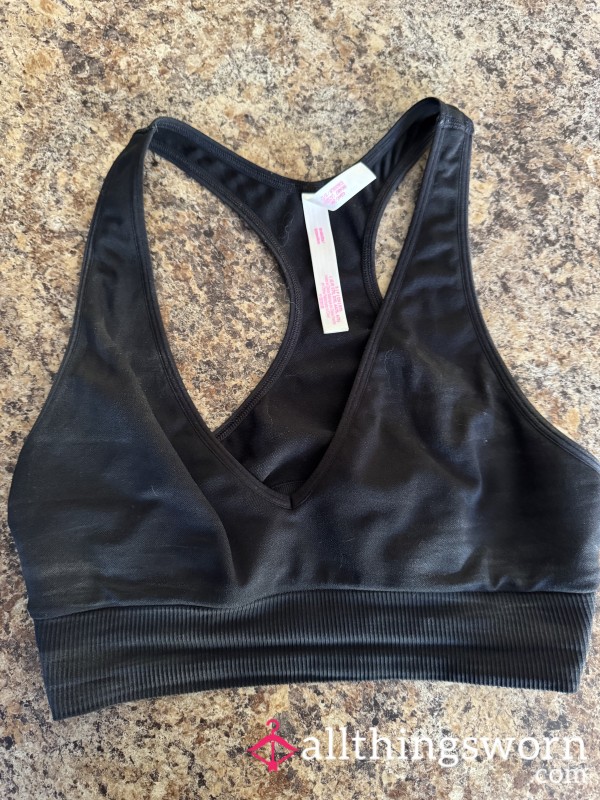 Small Well Worn Black VS “pink” Sports Bra