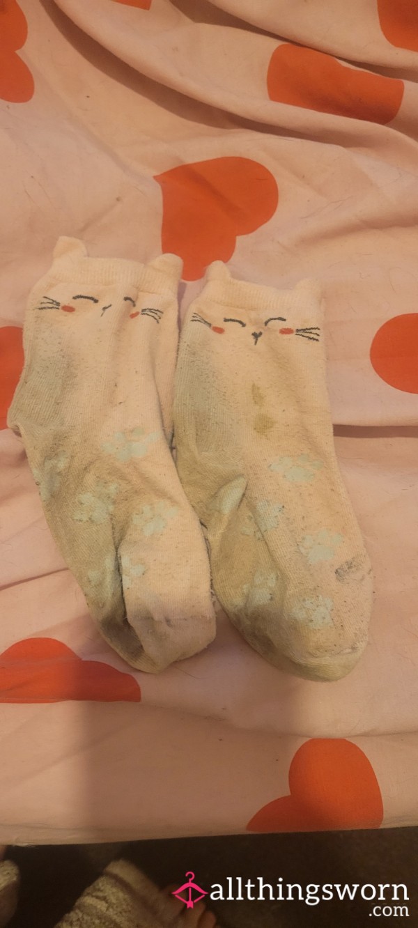 Smelly And Dirty Cute Pink Cat Gym Socks 24 HOUR WEAR