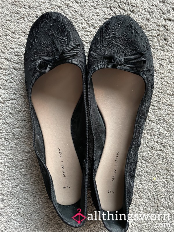 Smelly Ballerina Flats. See Through Lace.