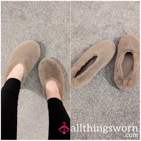 Smelly Brown Fluffy Slippers