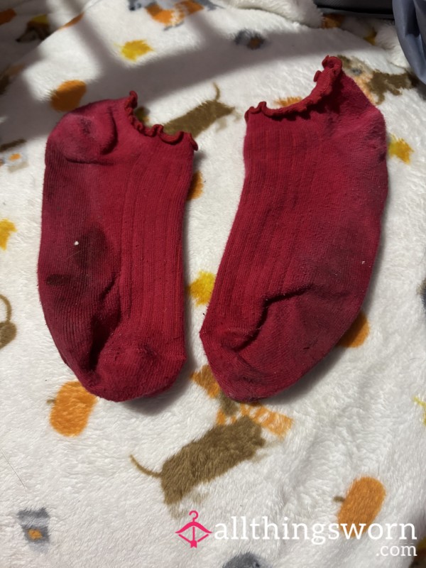 Smelly Dirty Red Trainer Socks