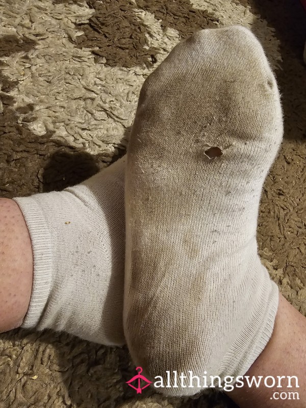 Smelly Dirty White Ankle Socks