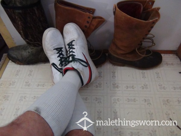 Sold! Smelly Dirty White Boot Socks. Worn In Sneakers.Sold!