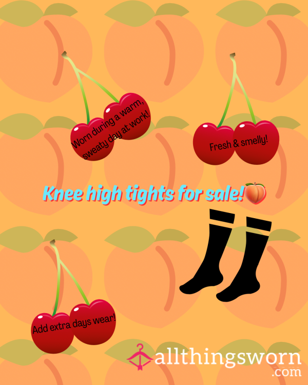 Smelly Knee High Tights Worn All Day! I Have A Photo Of Them On Right Now!