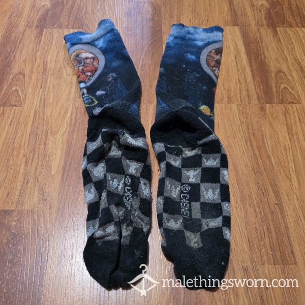 Smelly, Stiff, Well Worn Kingdom Hearts Graphic Socks
