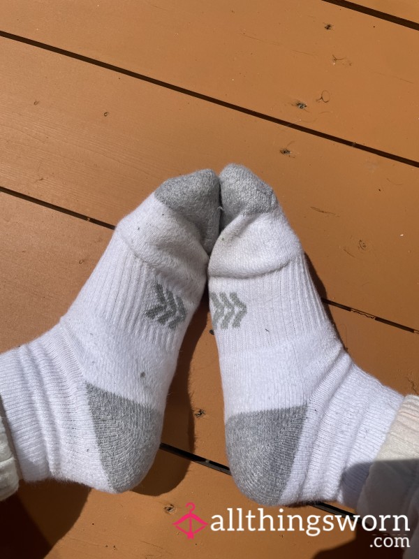 Smelly White Crew Socks
