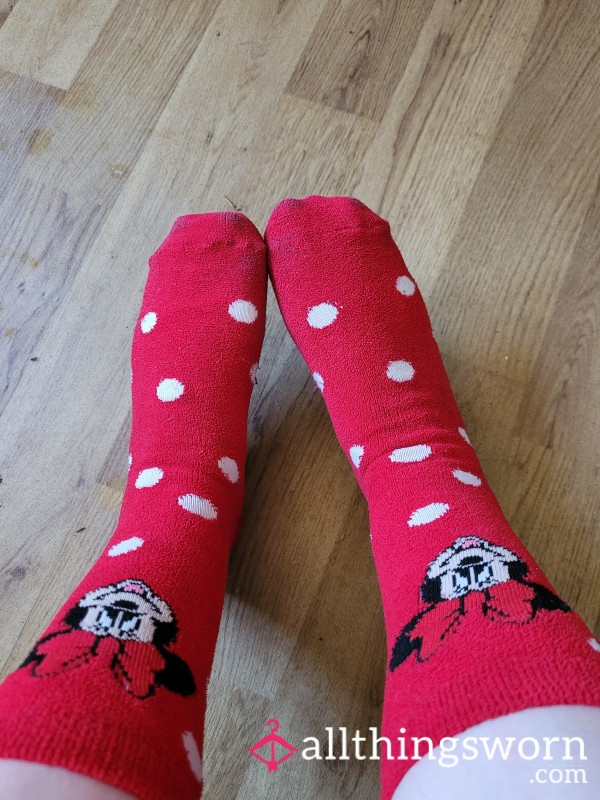 Smelly Worn Minnie Mouse Socks