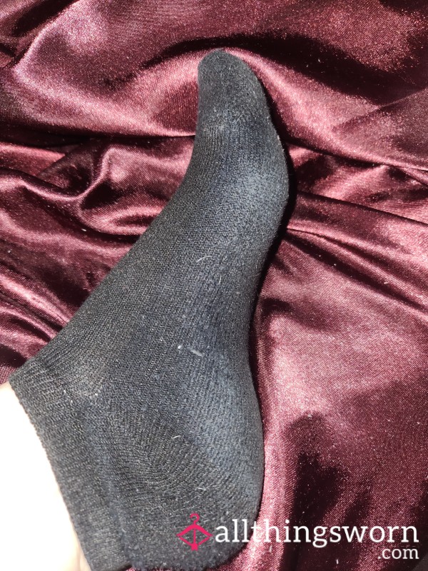 Ready To Ship: SmellyOld Black Hanes Ankle Socks