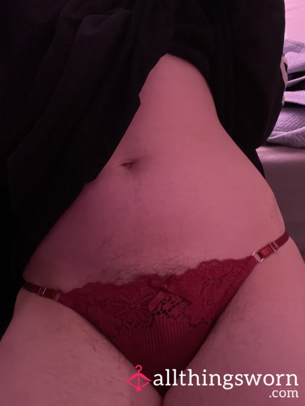 Smoking Hot Little Red Premium Thong Can Barely Handle My Bush